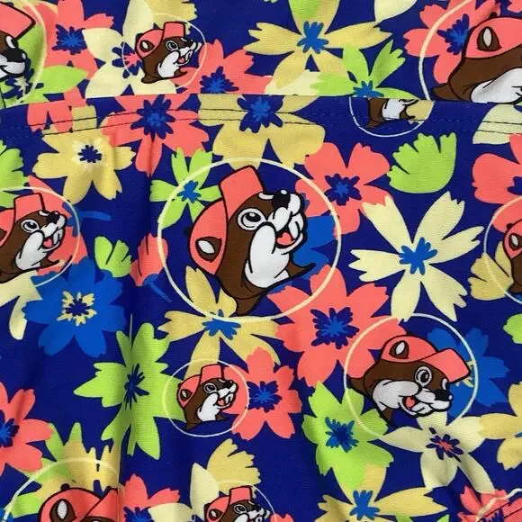 Buc-ees Swimsuit Girls Youth Large YL One Piece Bathing Suit Overall Print - Picture 3 of 4